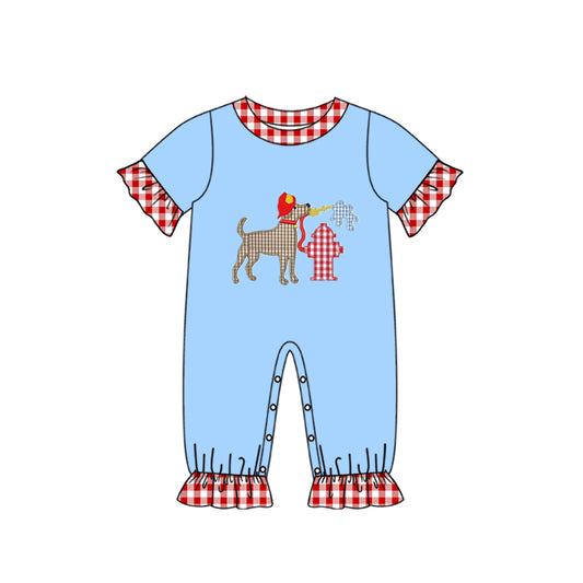 toddle girls fireman dog romper preorder