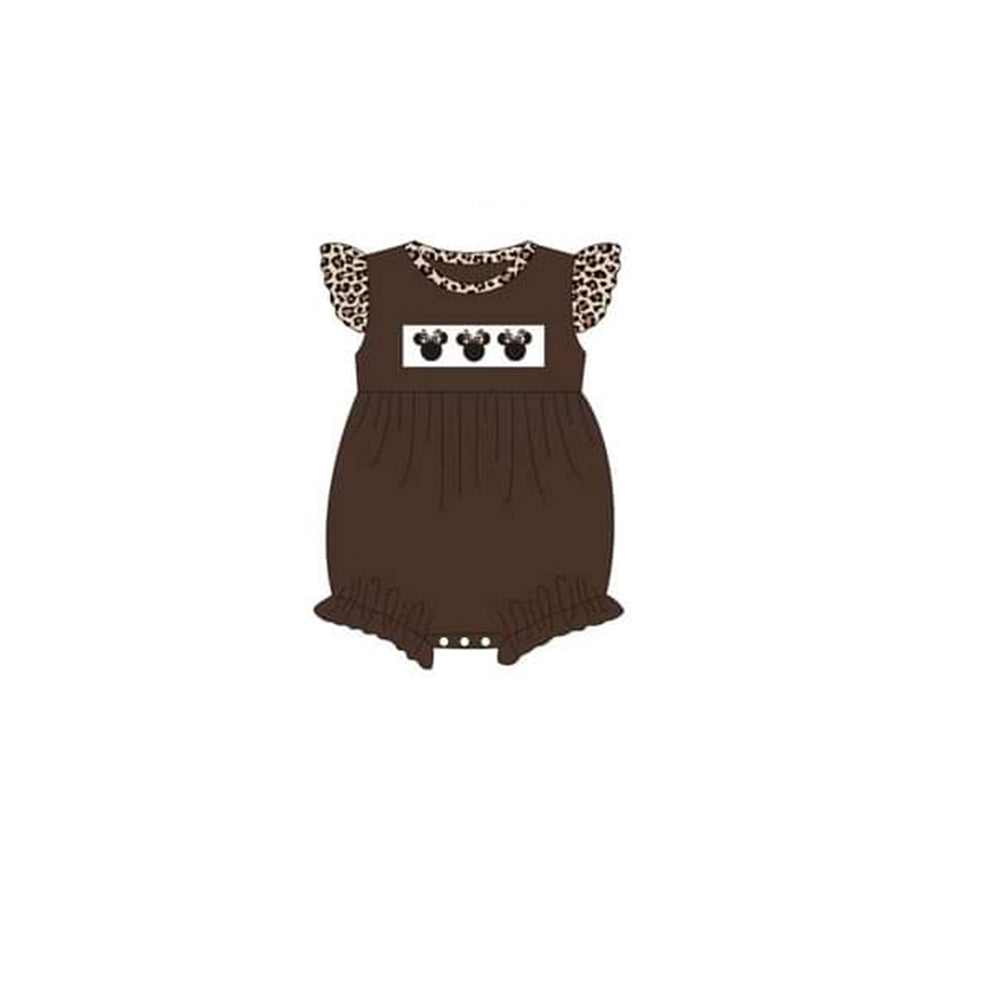 toddle baby girls cartoon brown romper preorder