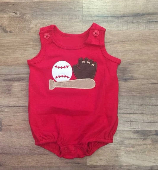 toddle  baby baseball game day romper preorder