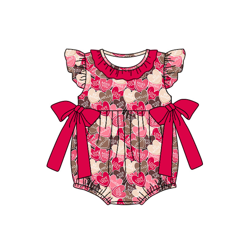 kiss me heart valentines romper preorder