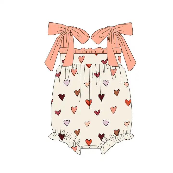 baby girls valentines heart stripes romper preorder