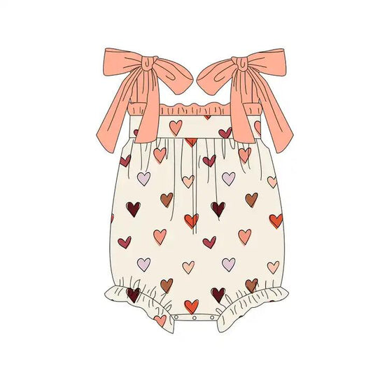 baby girls valentines heart stripes romper preorder