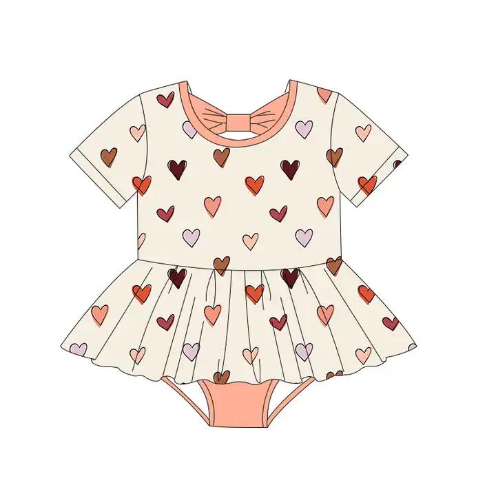 baby girls valentines heart  romper preorder