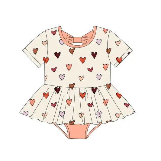 baby girls valentines heart  romper preorder