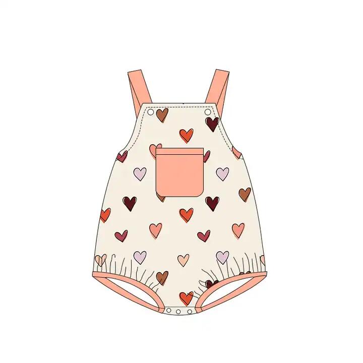 valentines heart toddle girls romper preorder