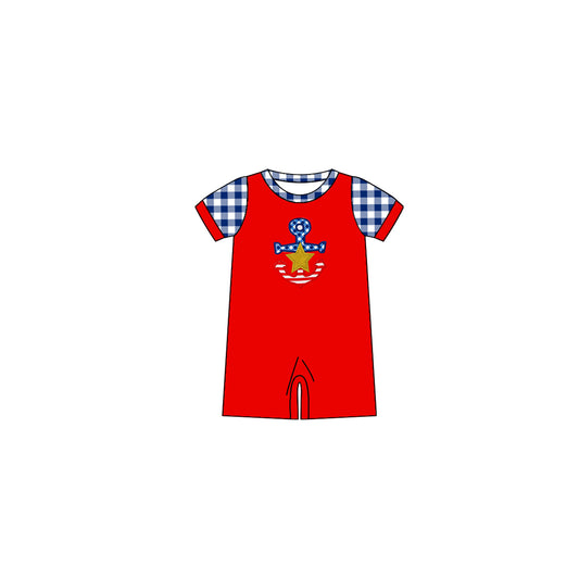 infant toddle boy anchor romper preorder