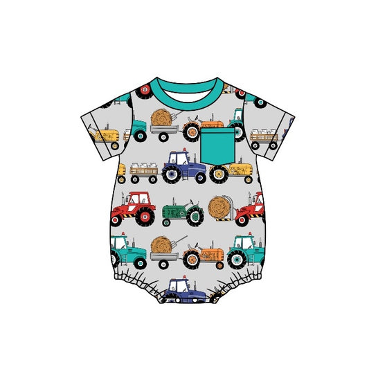 toddle baby boy farm tractor romper preorder