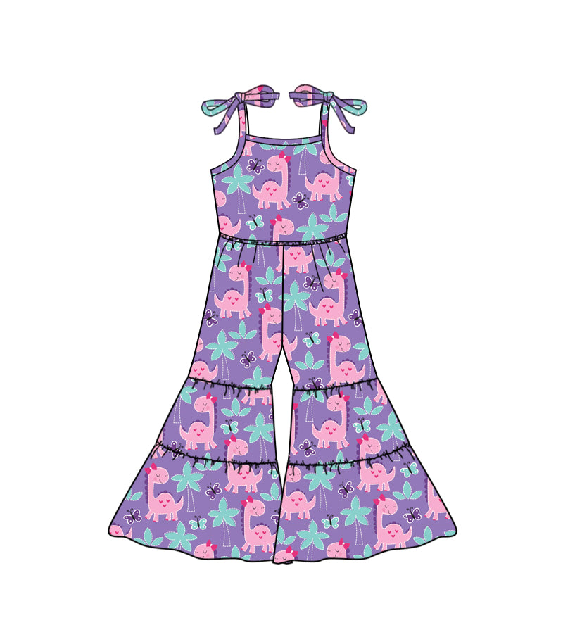 children girls kids pink dinosaur jumpsuit preorder