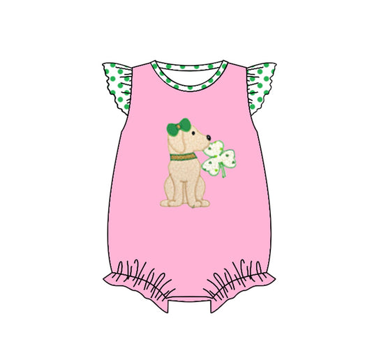 Saint Patrick's Day lucky clover dog romper preorder