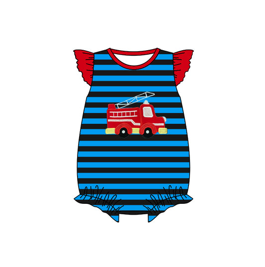 baby girls fire fighting truck romper preorder