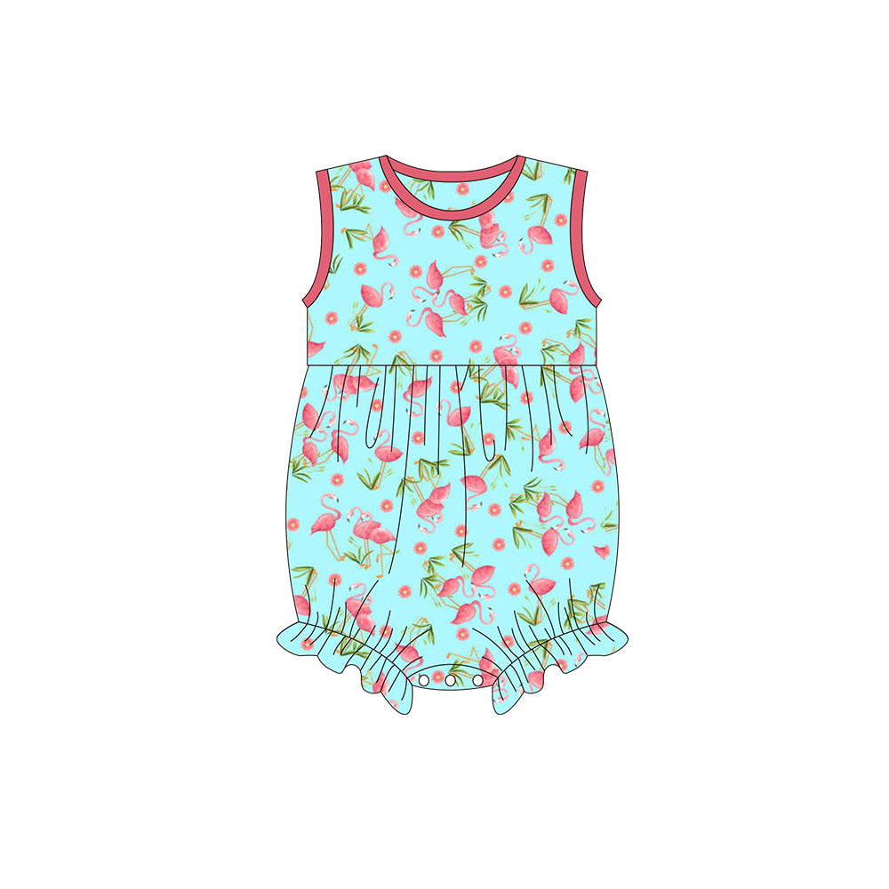 baby boy sleeveless flamingo romper preorder