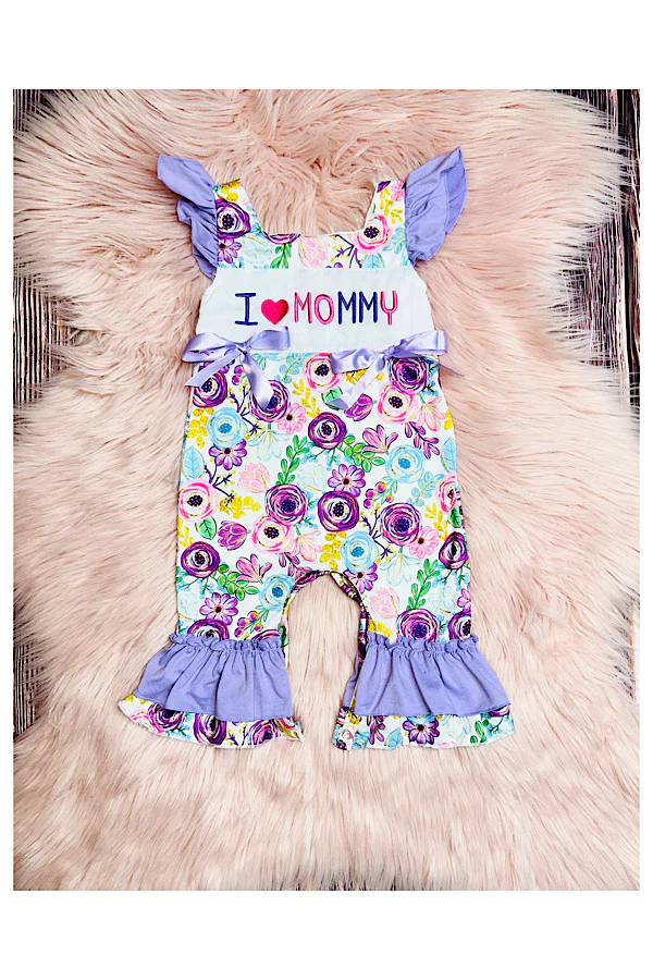 embroidery i love mommy mothers day floral romper preorder