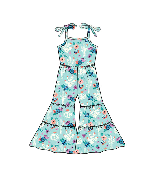 flower girls western cactus jumpsuit preorder