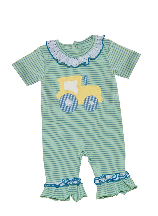 toddle girls farm tractor short sleeve romper preorder