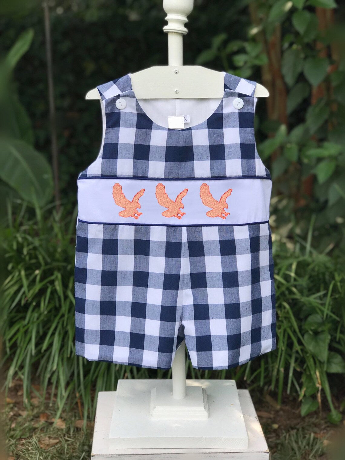 toddle baby girls eagle checkered romper preorder