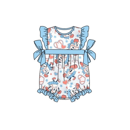 toddle baby girls baseball romper preorder