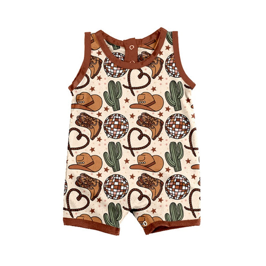 toddle baby boy western cactus romper preorder