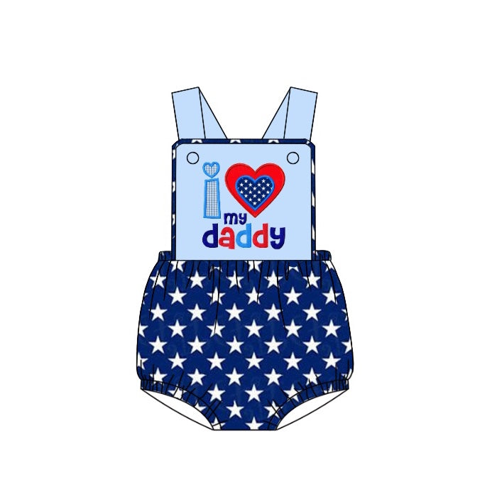 I love daddy baby girls mothers day bubble romper preorder