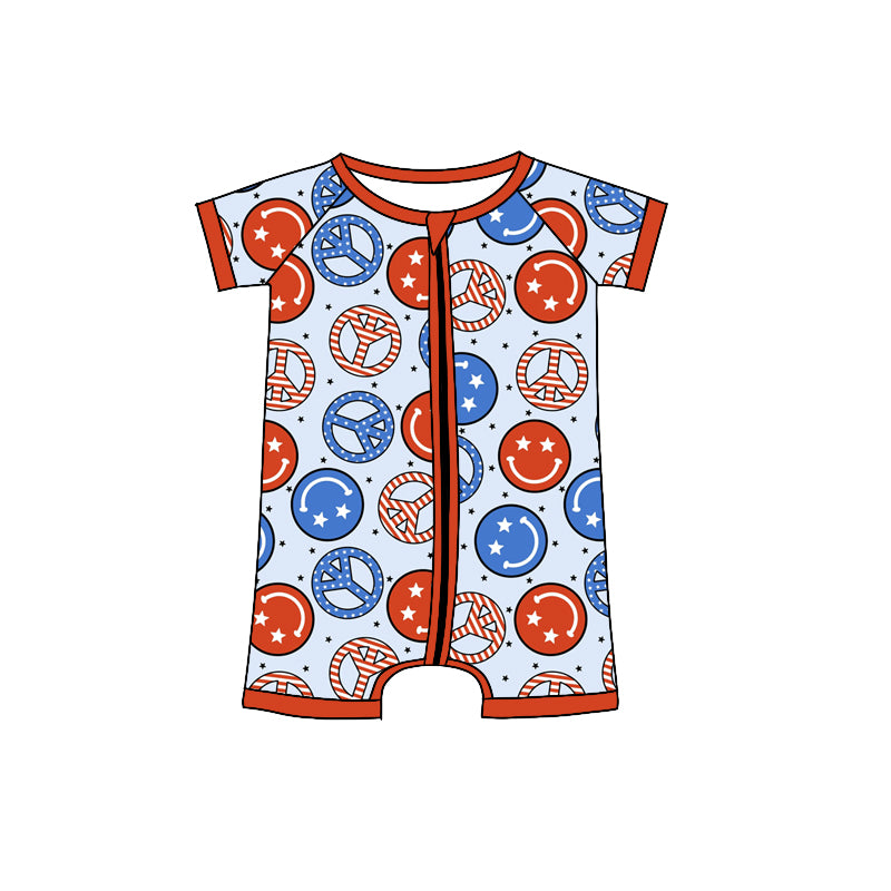 baby boy july 4th short sleeve romper preorder