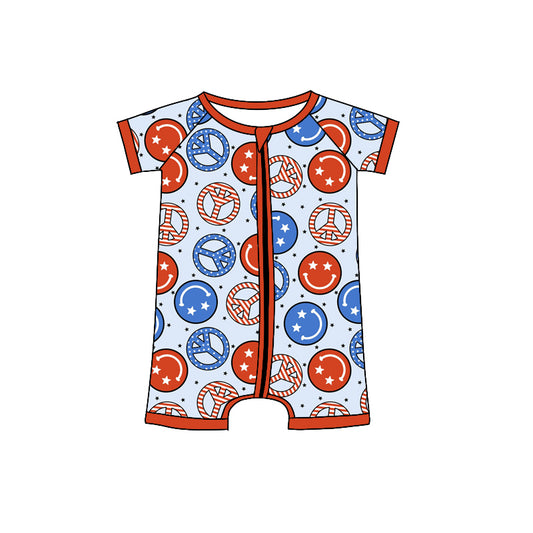 baby boy july 4th short sleeve romper preorder
