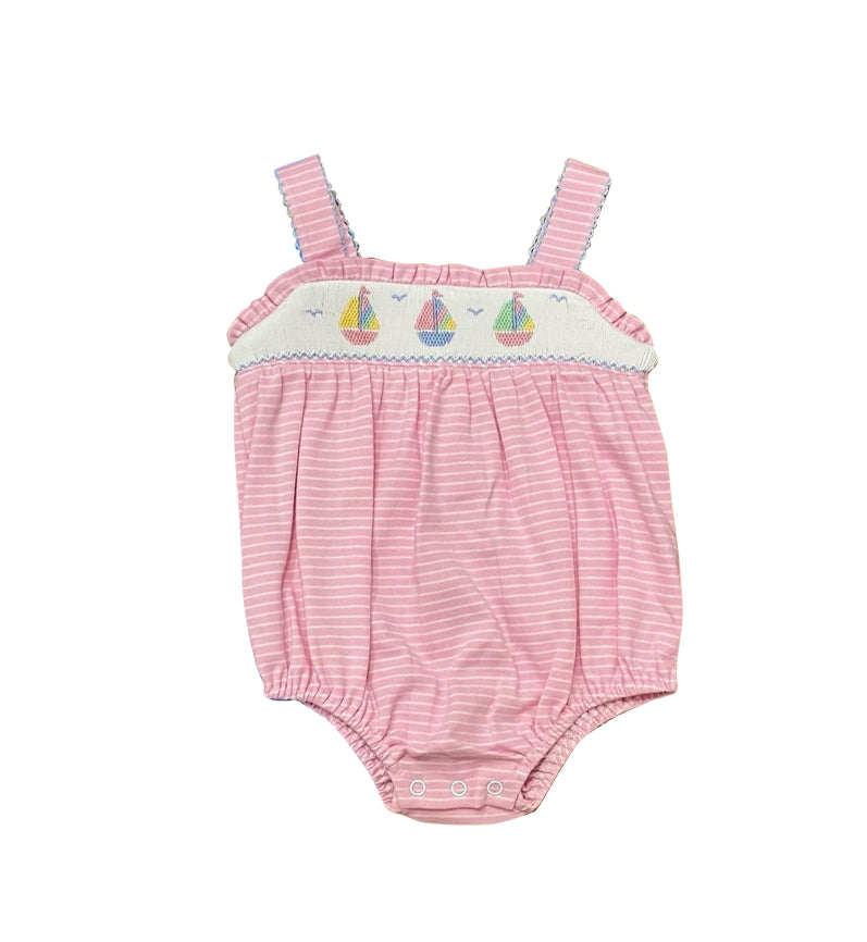 toddle girls sailboat pink stripes romper preorder
