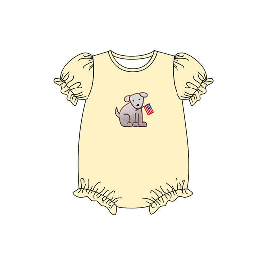 toddle girls american flag dog romper preorder
