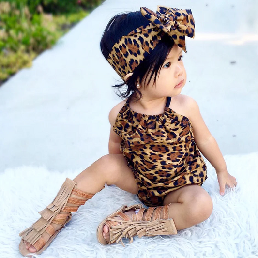 toddle girls cheetah romper preorder