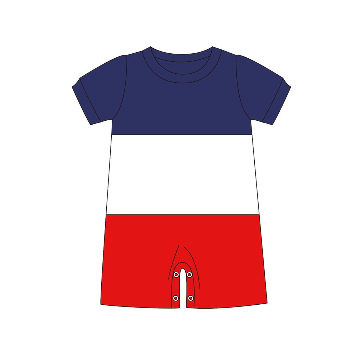 navy white red july 4th romper preorder
