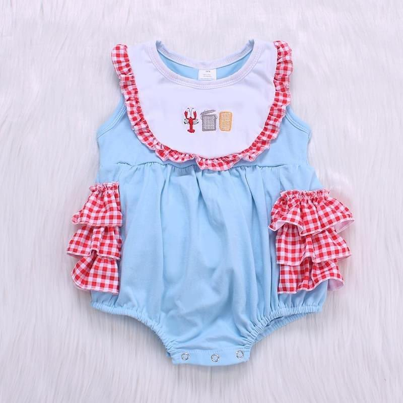 toddle girls crawfish bubble romper preorder aierwhoesalekidsclothes