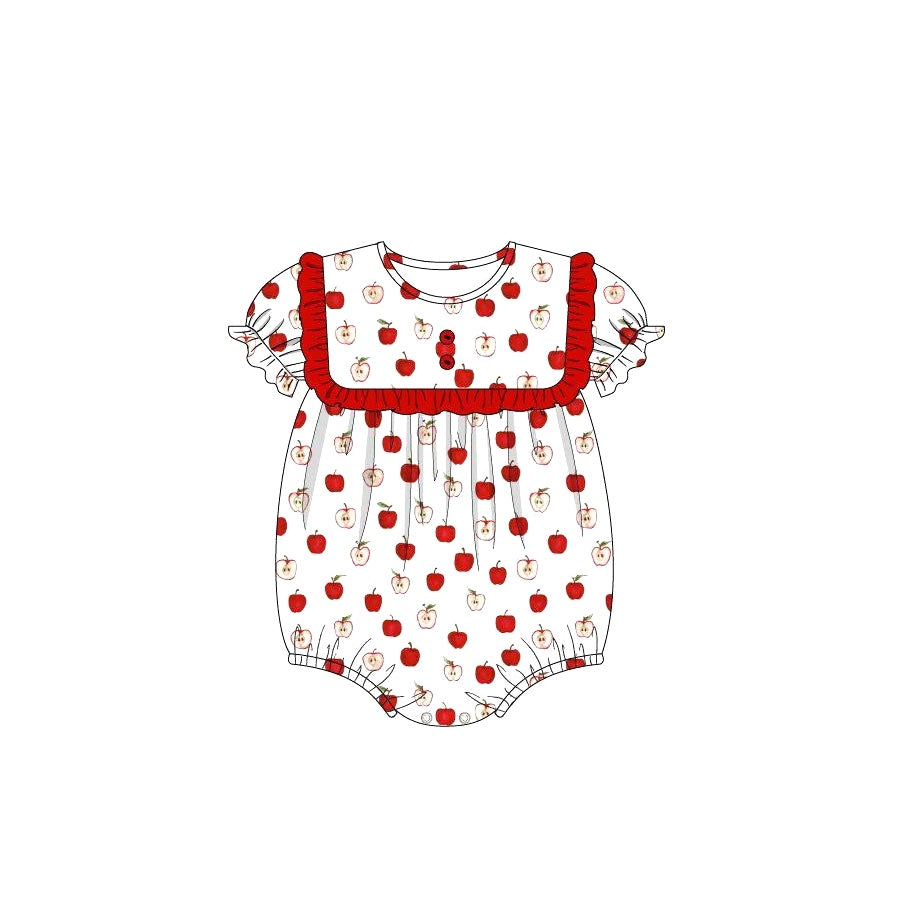 toddle girl apple pocket back to school romper preorder