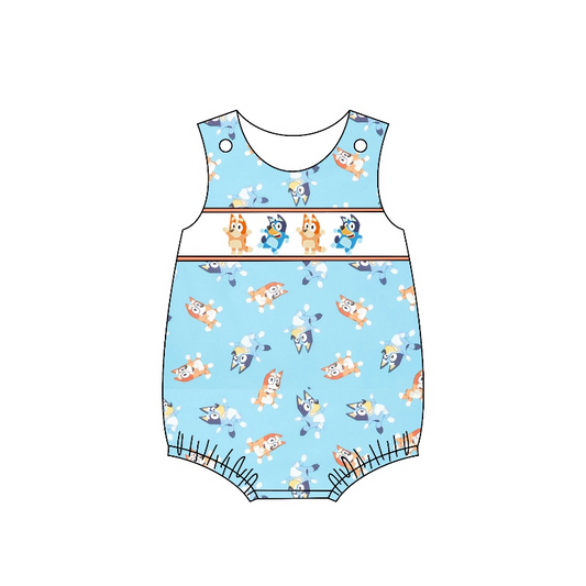 toddle baby boy blue cartoon dog romper preorder