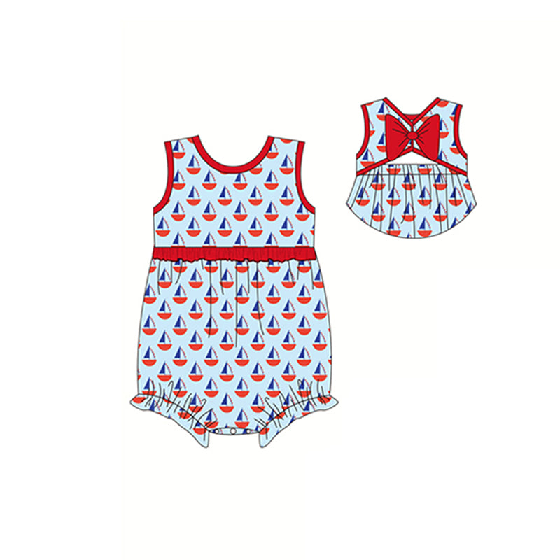 toddle baby boy july 4th sailboat romper preorder