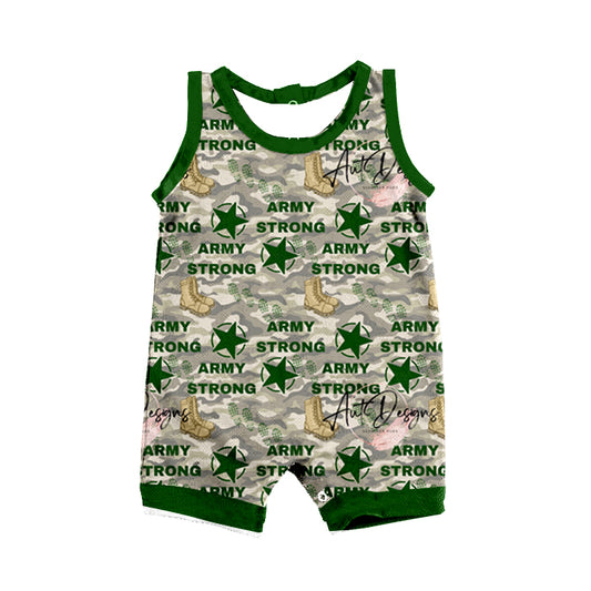 toddle baby army strong romper preorder