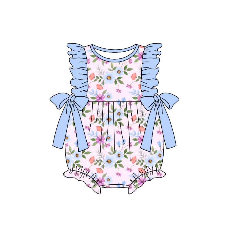 toddle girls blue floral romper preorder