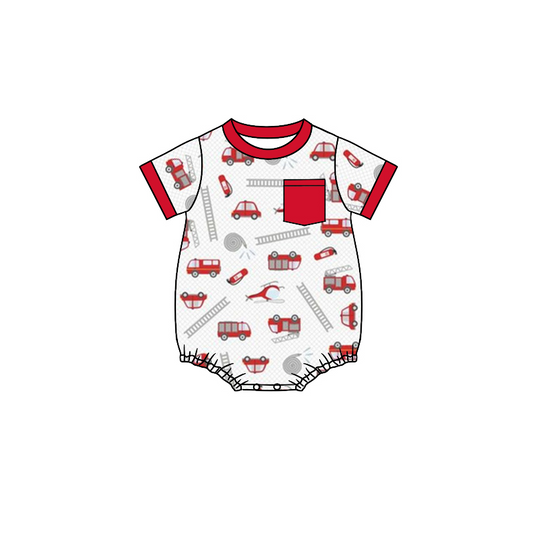 toddle boy fire fighting truck pocket romper preorder
