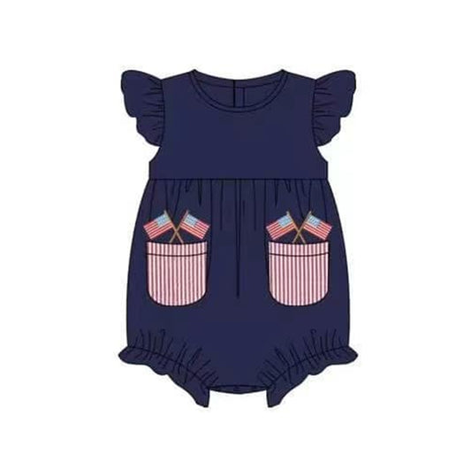 American flag july 4th romper preorder