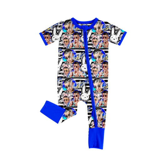 bad bunny short sleeve zip romper preorder