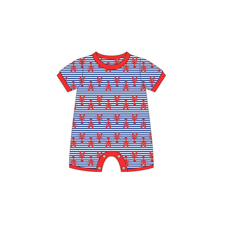 newborn baby boy crawfish romper preorder