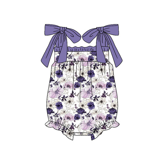 toddle baby girls purple floral straps romper preorder