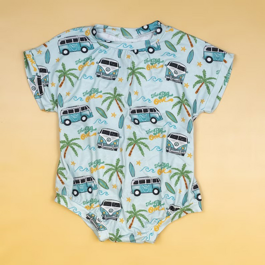 the big one summer beach camping romper preorder