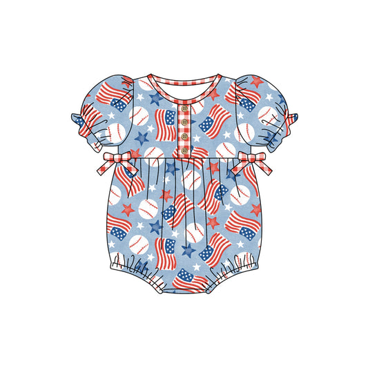 toddle girls American flag july 4th romper preorder