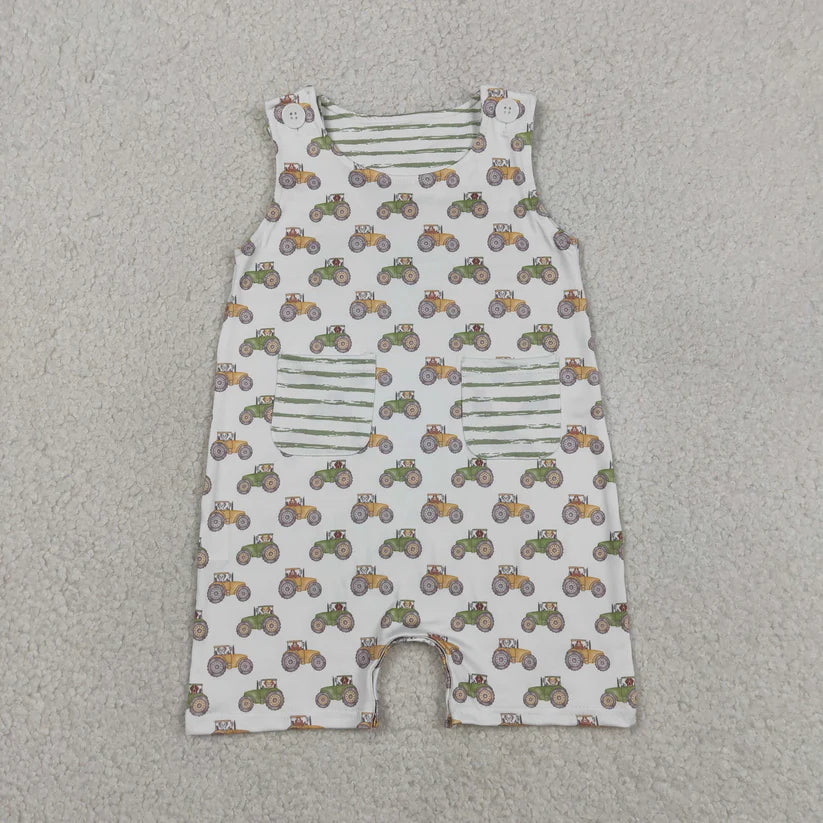 Farm tractor shirt stripes shorts summer outfit