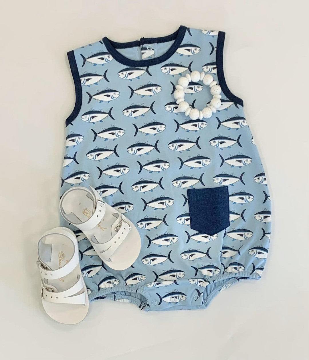 toddle baby boy fishing outdoor romper preorder