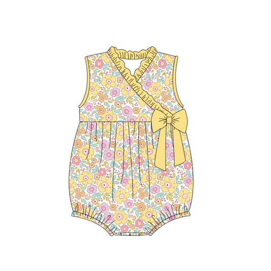 toddle baby girls yellow floral romper preorder