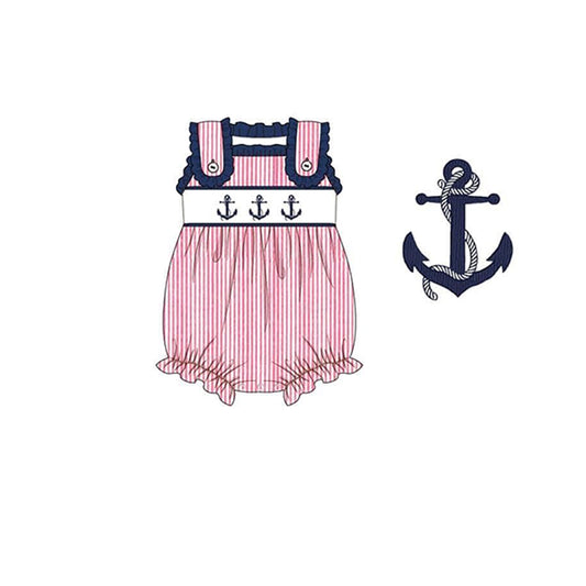 toddle baby girls anchor romper preorder