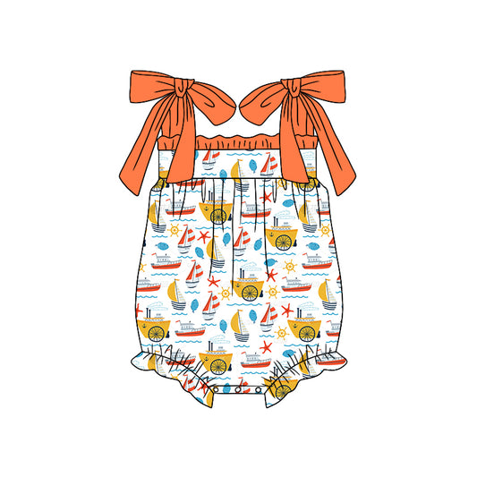 toddle baby boy summer beach boat tool romper preorder