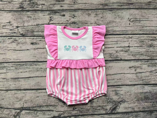 toddle baby girl crab print romper preorder