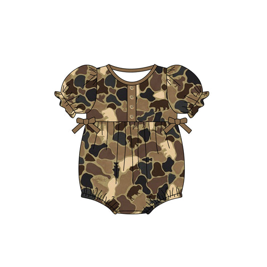 toddle baby girl camo animal romper preorder