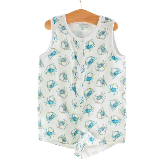 toddle baby boy beach crab romper preorder