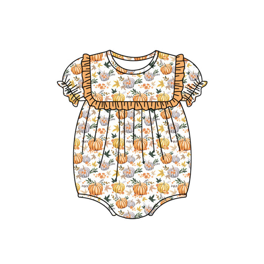 toddle girls fall pumpkin romper preorder
